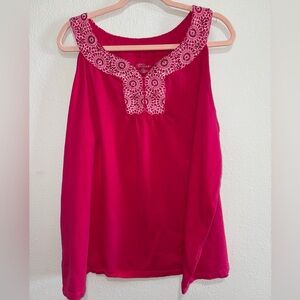 Liz & Me Fuchsia embroidered Accent Blouse